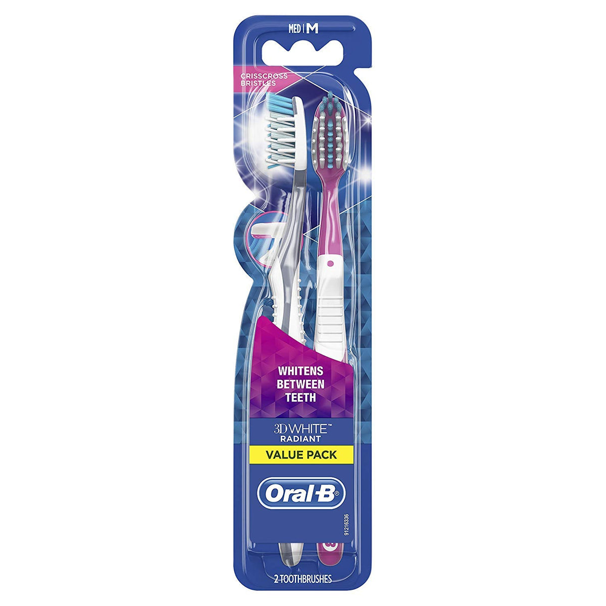 Oral-B Radiant Whitening Toothbrush CrissCross Bristles close-up