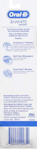 Medium brush head size of Oral-B Radiant Whitening Toothbrush