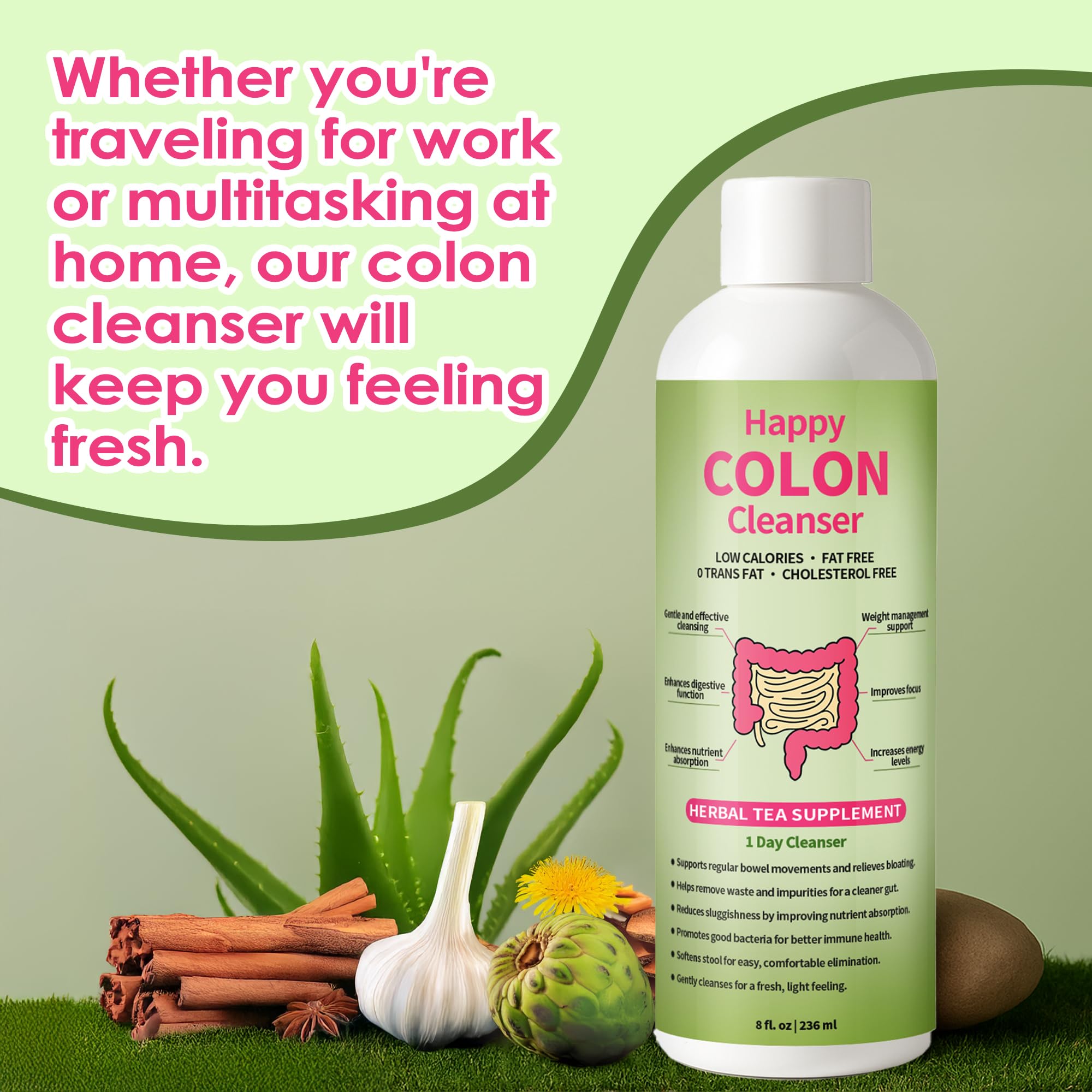 Label showing Gentle Herbal Formula on 1 Day Happy Colon Cleanser