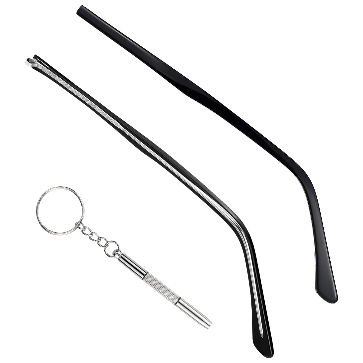 Black metal eyeglasses replacement arms