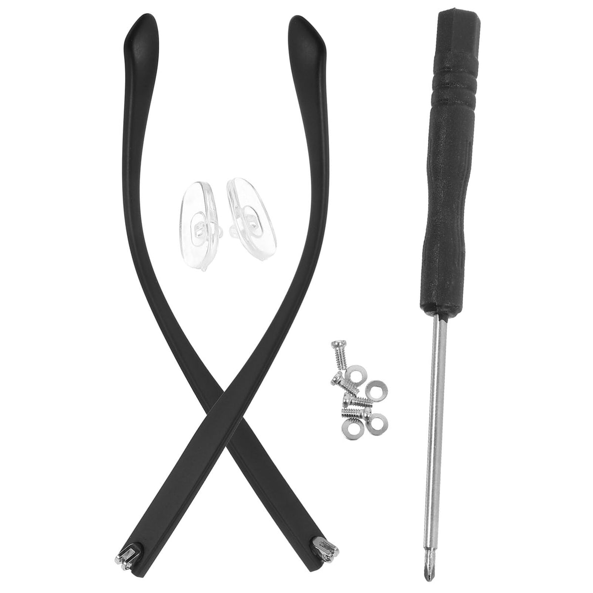 Pair of black Tr90 eyeglass replacement arms