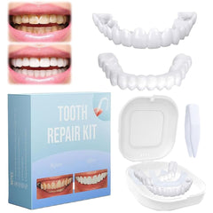 Front view of 1 Set Adjustable Full Dentures and Teeth Veneers for upper and lower jaws