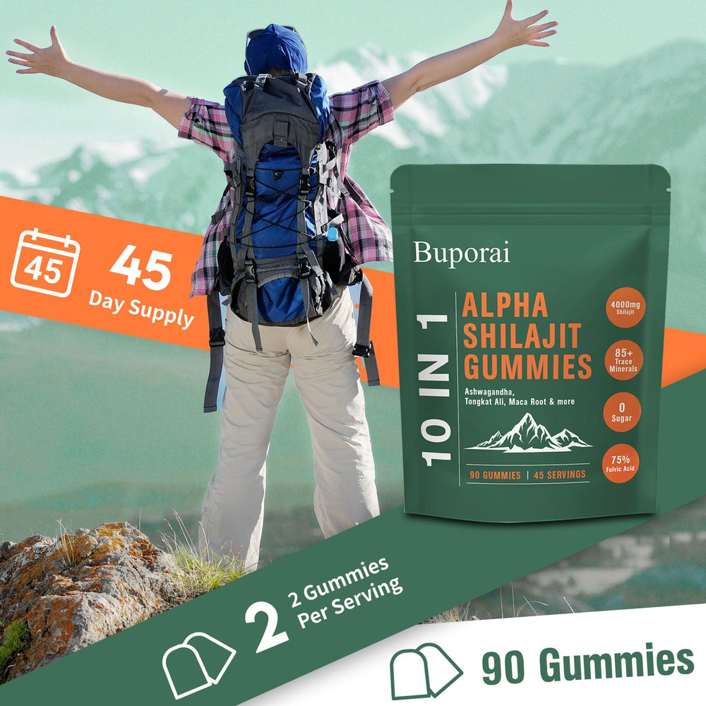 Gummies packaging with natural ingredients imagery