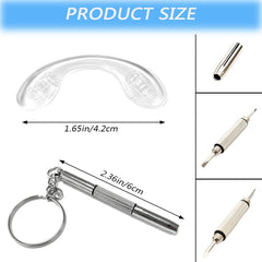 Close-up of non-slip silicone nose pad contact surface for glasses