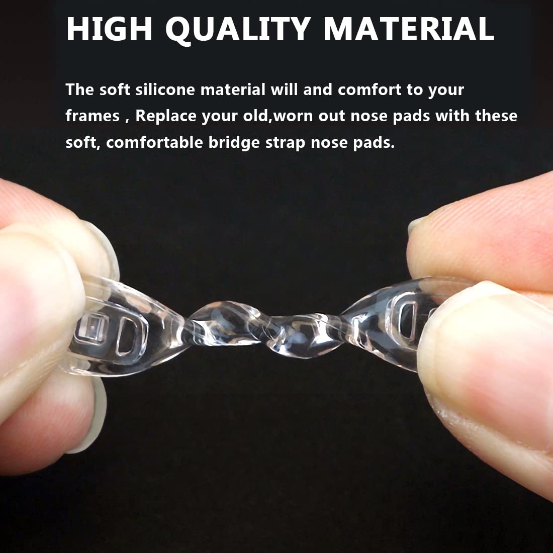 Screw-in nose pads with micro screwdriver included, fits screw-on frames