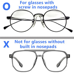 Nose pads installed on bridge area to prevent frame indentation