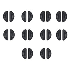 10 pairs of adhesive silicone eyeglass nose pads in black, size D
