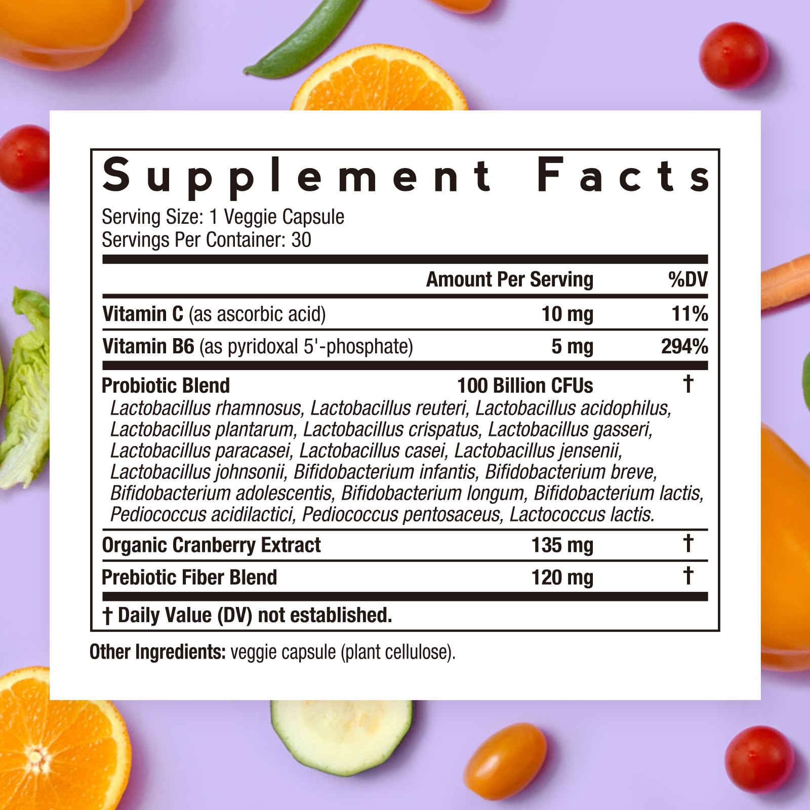 Label highlighting 100 Billion CFU and 18 strains