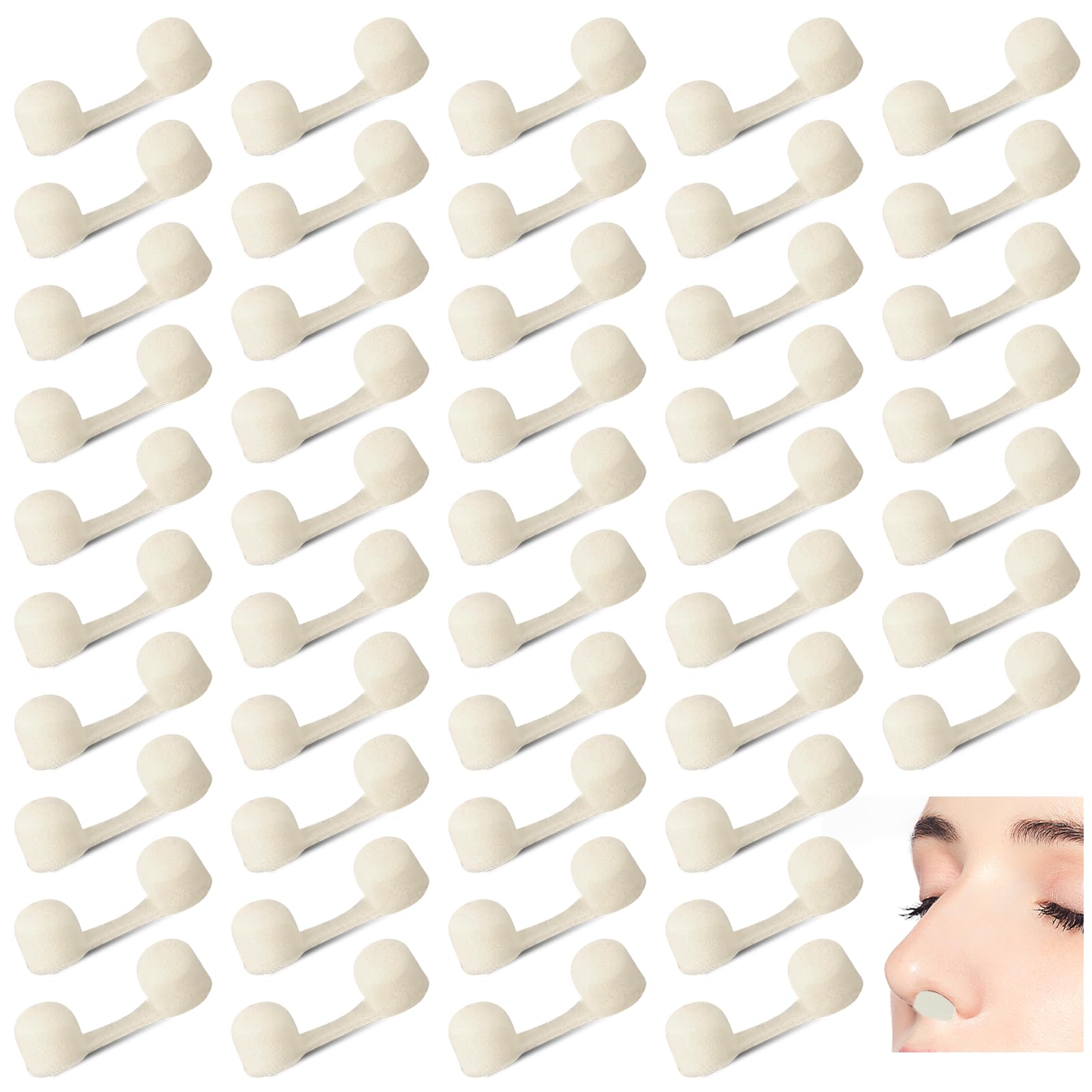White sponge disposable nose filters for spray tanning, 4 x 1.2 cm