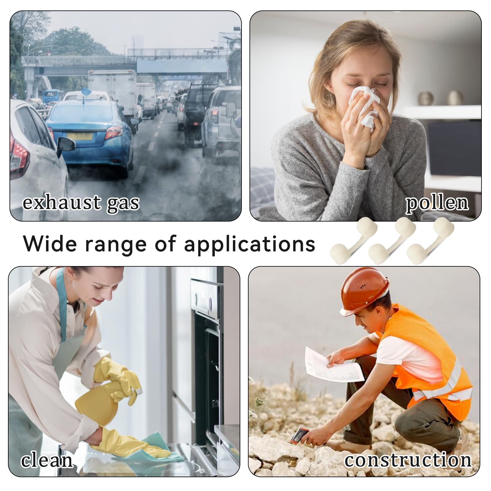 Dispenser showing sponge nose filters for spray tanning and protection