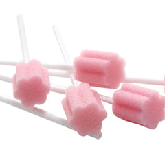Sponge swabs on sticks arranged for use