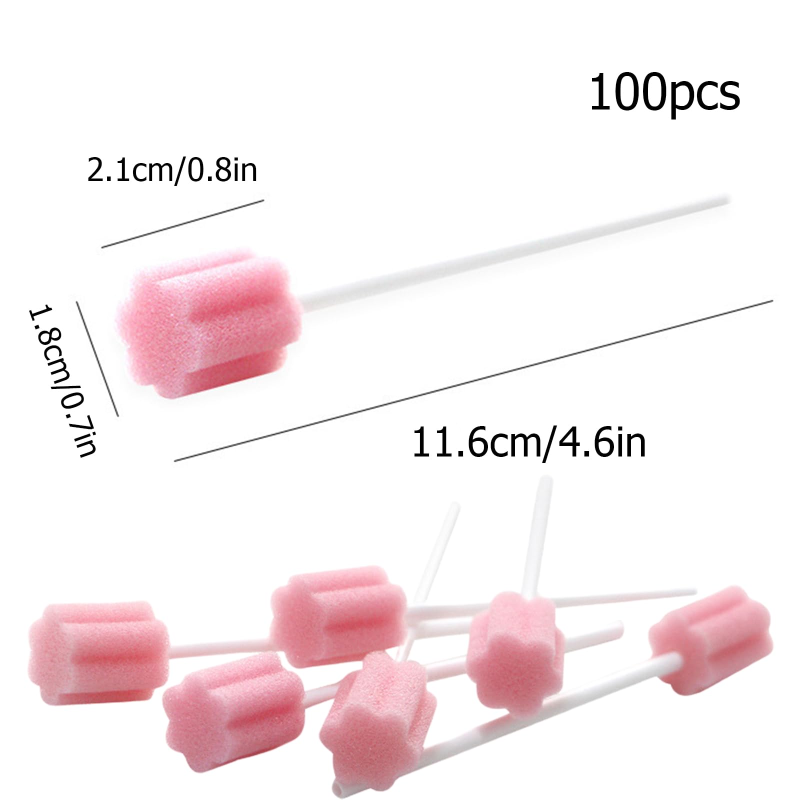 Comfortable mouth sponge swabs in use