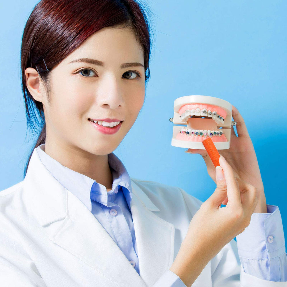 Close-up of green silicone aligner seater