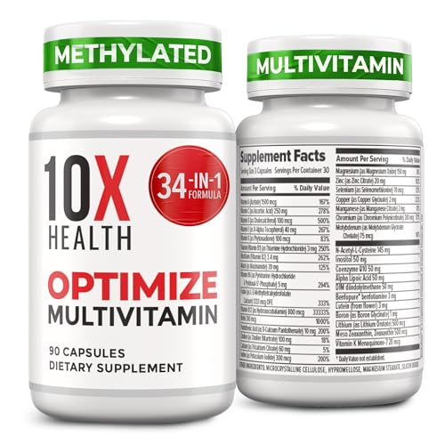 Front view of 10X Health Optimize Multivitamin for Men bottle
