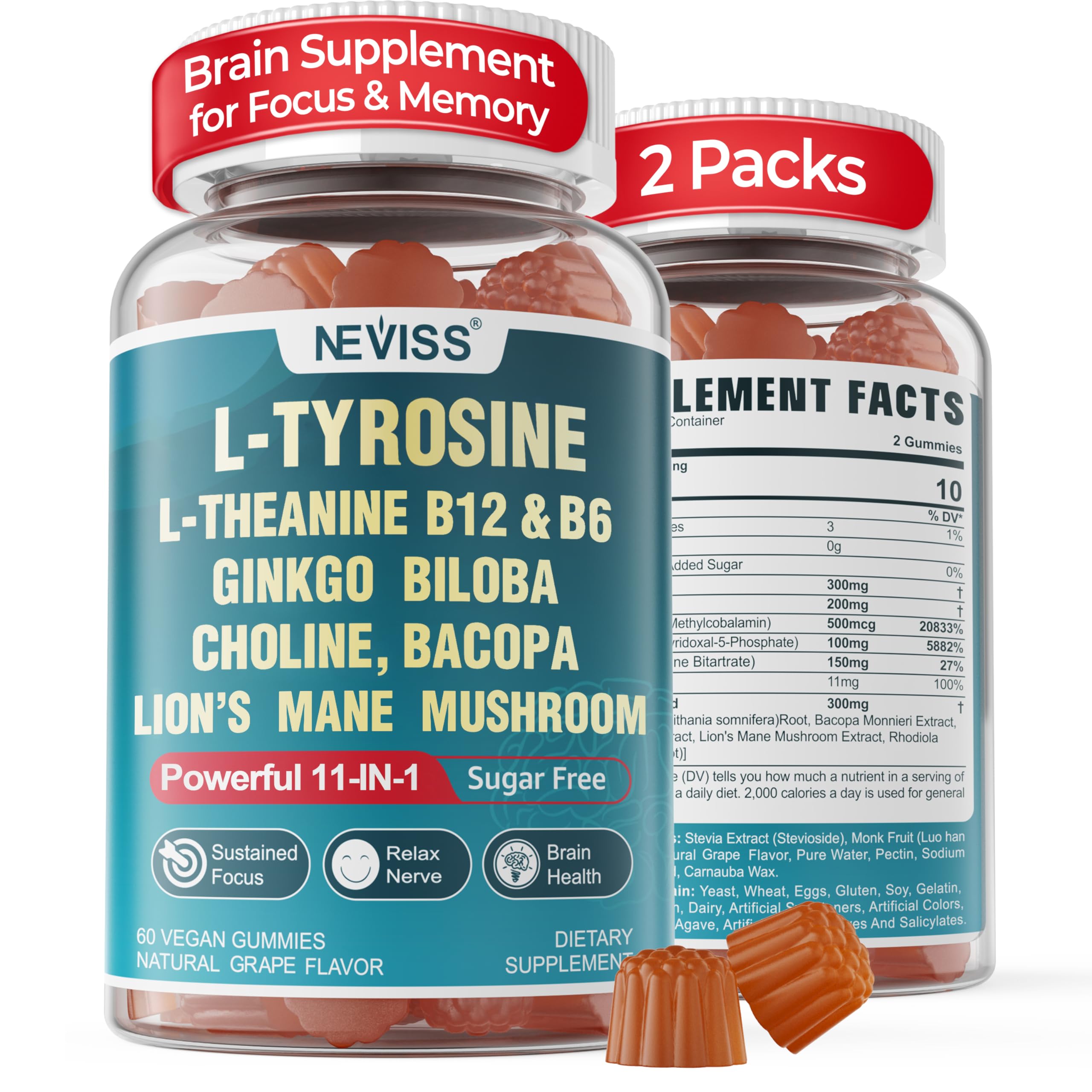 Hero image of the 11-in-1 brain supplement product
