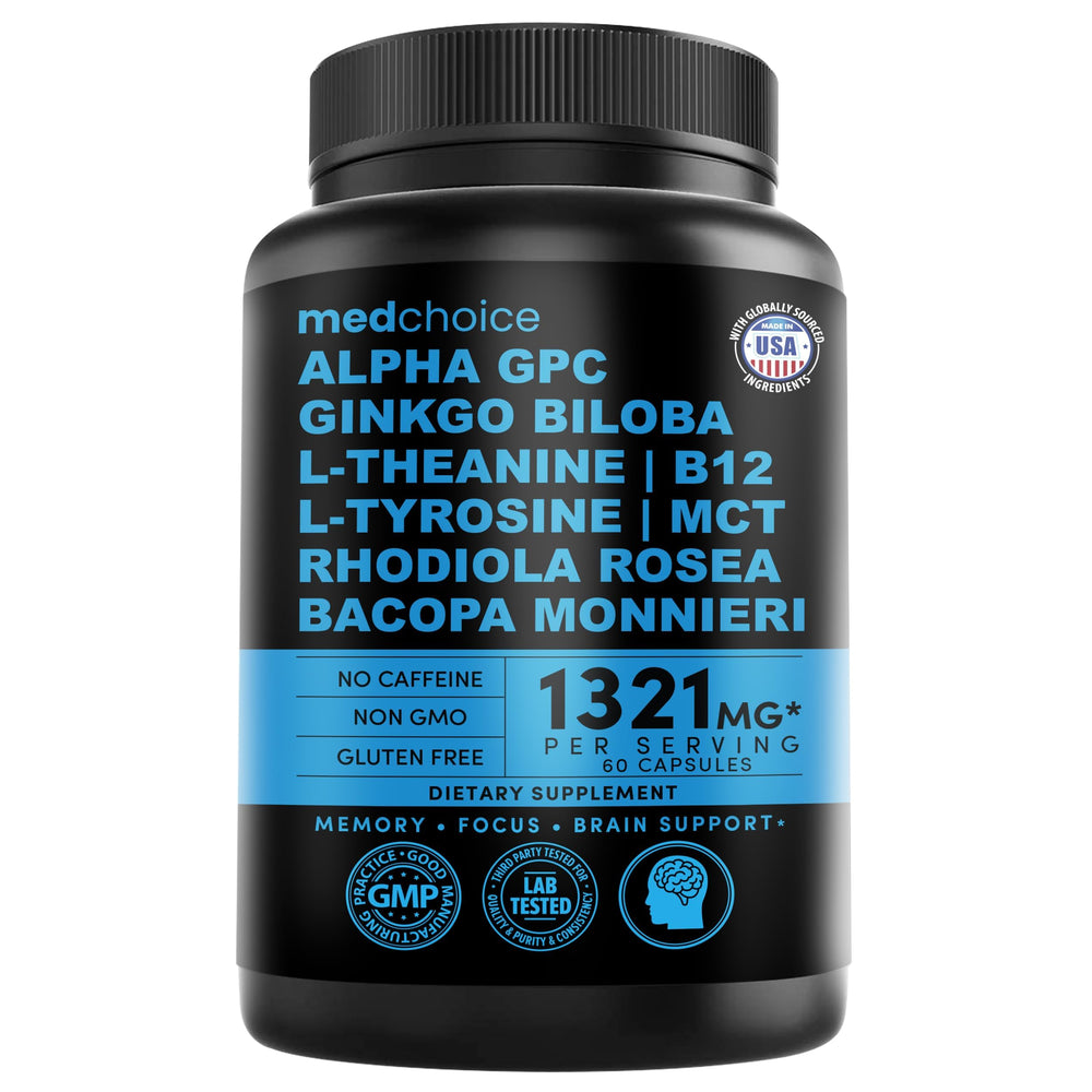 Bottle of 12-in-1 Nootropic Ginkgo Biloba Brain Support with Bioperine