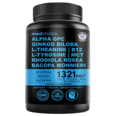 Bottle of 12-in-1 Nootropic Ginkgo Biloba Brain Support with Bioperine