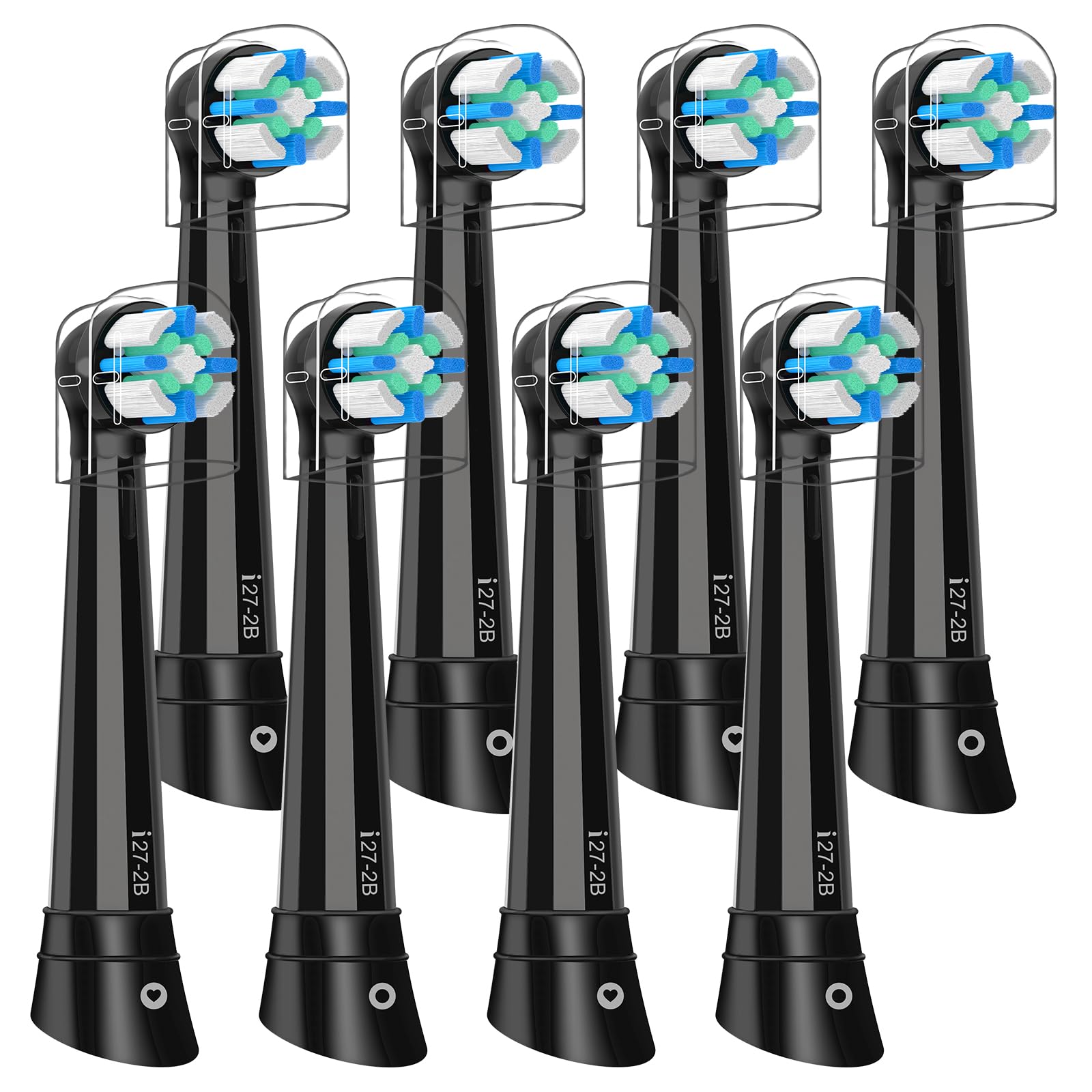 12-pack IO brush heads compatible with Oral-B iO - black, product photo 1