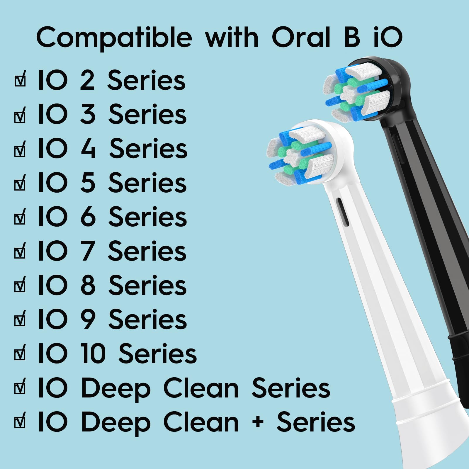 IO brush heads for Oral-B iO electric toothbrush - black, close-up