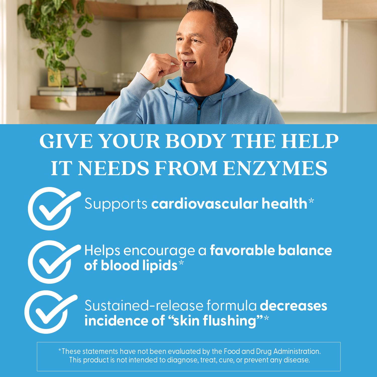 120-tablet bottle of sustained-release niacin supplement