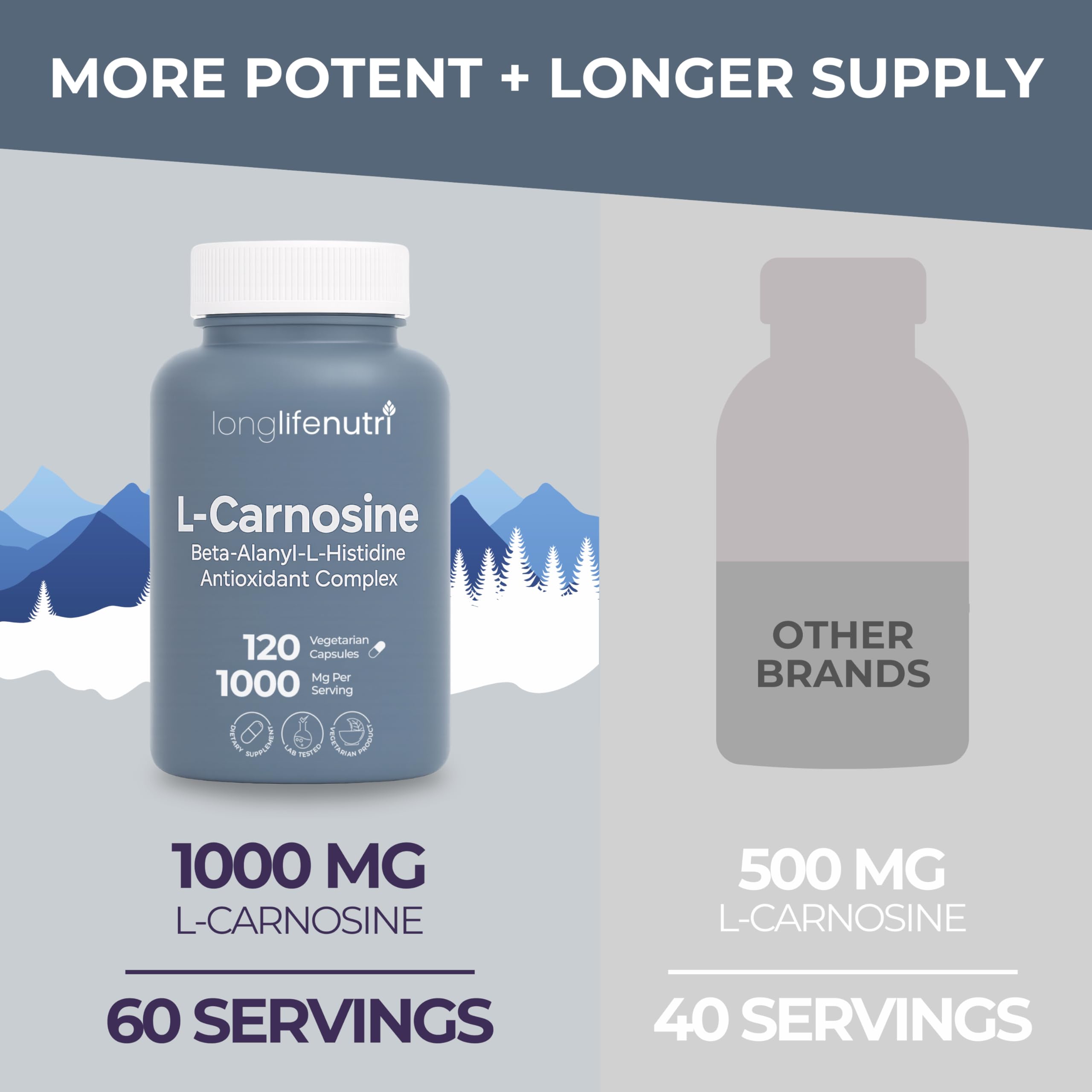 120 vegetarian capsules per bottle