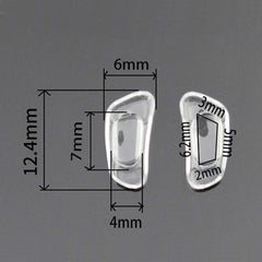 Two nose pads (left and right) for glasses