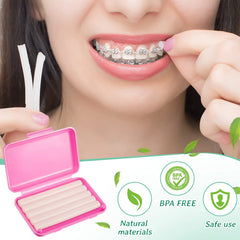 White wax applicator scrapers included in the orthodontic wax kit