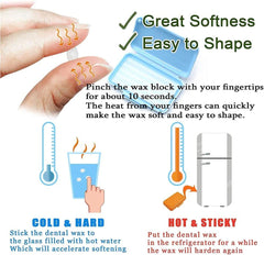 Pink strawberry scented dental wax pieces for braces from the 12-pack kit