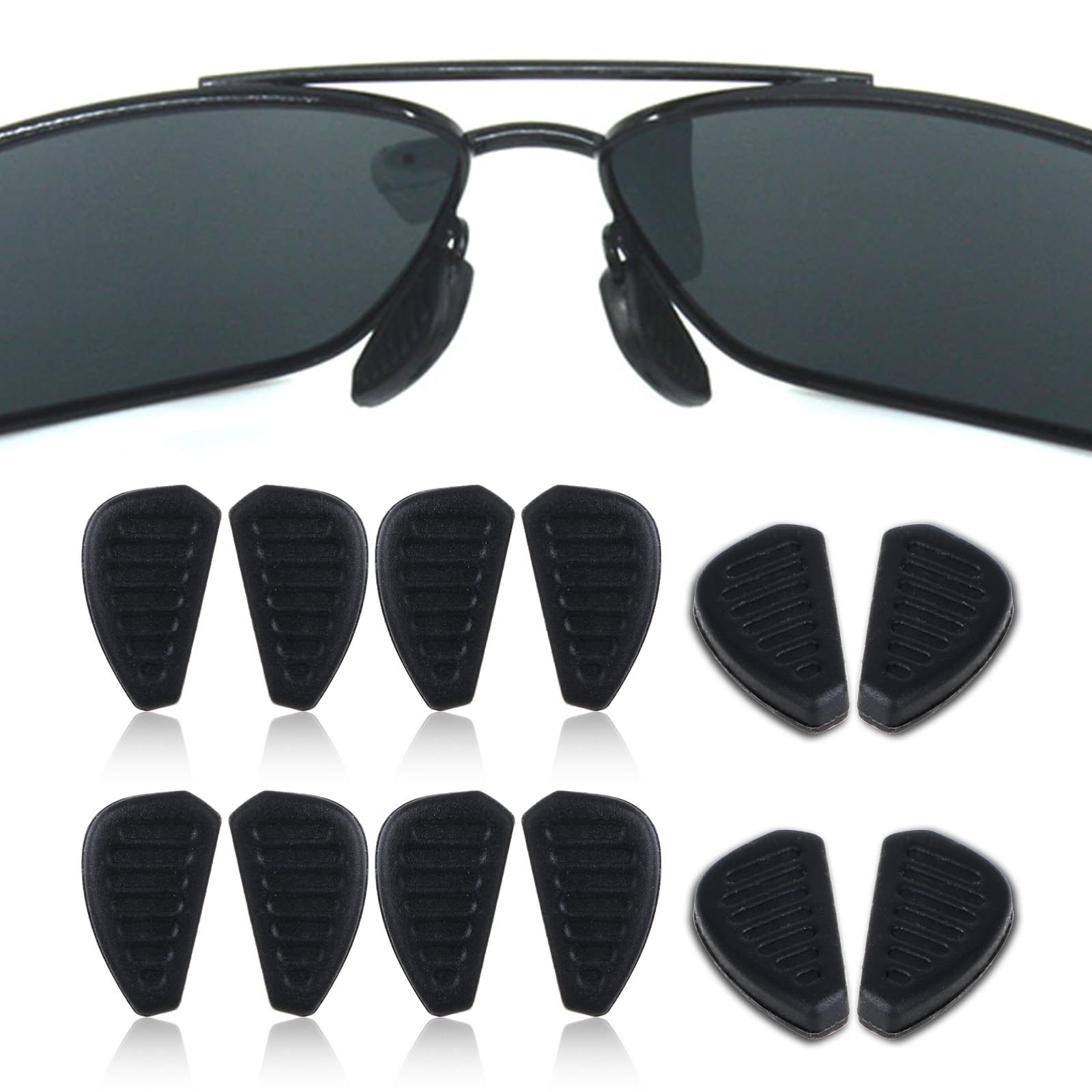 12-pack silicone eyeglasses nose pads 9x17mm