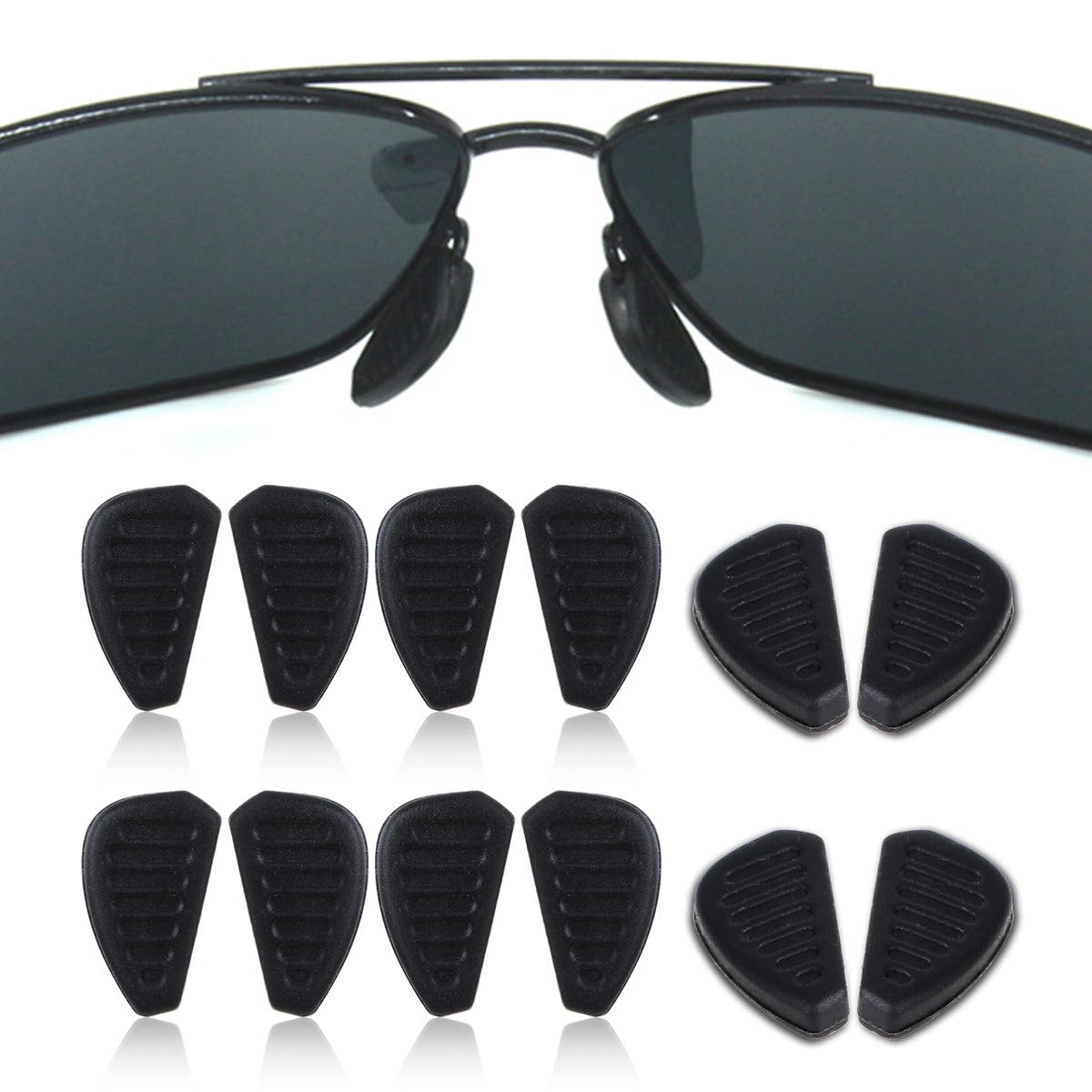 12-pack silicone eyeglasses nose pads 9x17mm