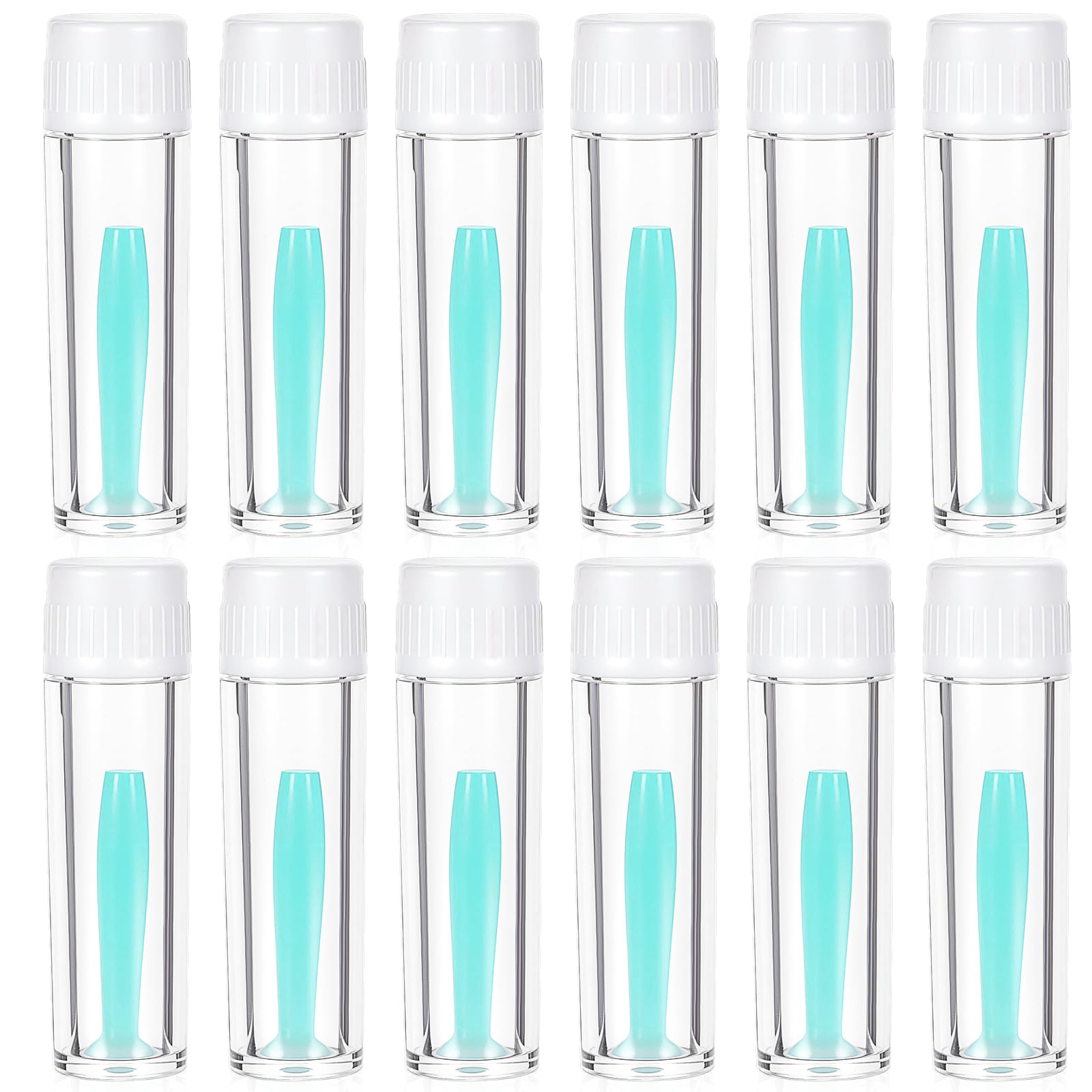 Product image: 12-piece green silicone hard contact lens remover set in bottle