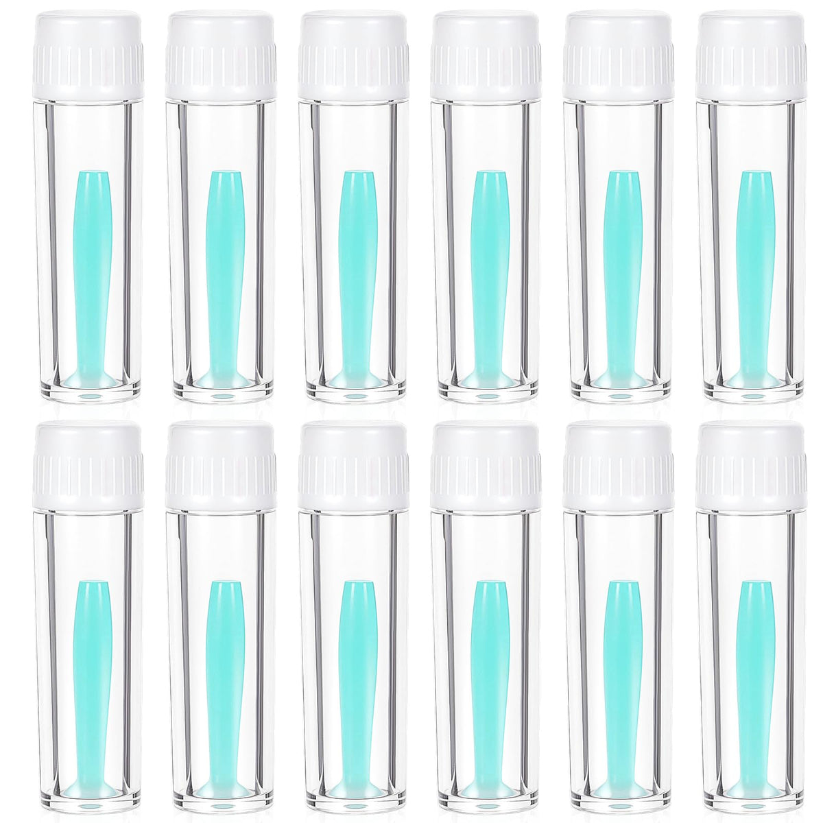 Product image: 12-piece green silicone hard contact lens remover set in bottle