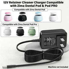 Replacement 12V power cord for Zima Dental Pod Ultrasonic Cleaner