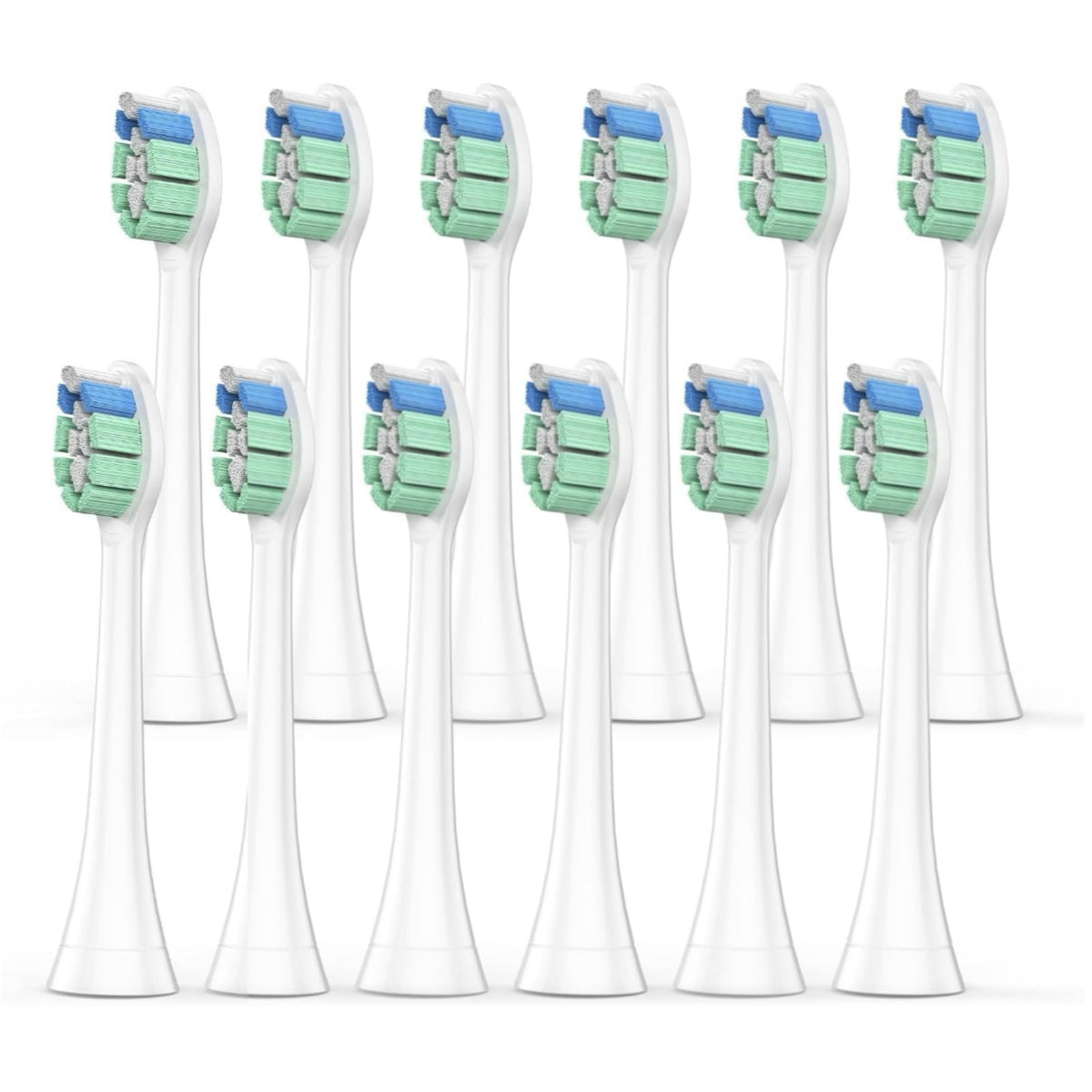 Pack of 12 KYUKRI replacement toothbrush heads for Philips Sonicare, white