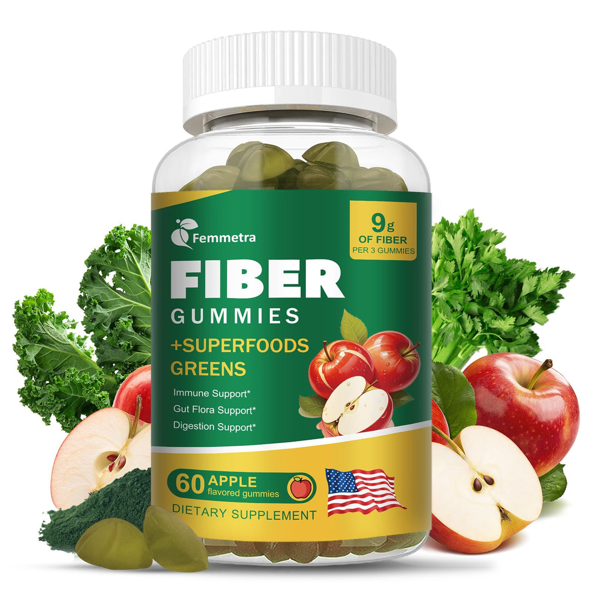 Bottle of 13-in-1 Prebiotic Fiber Gummies for adults