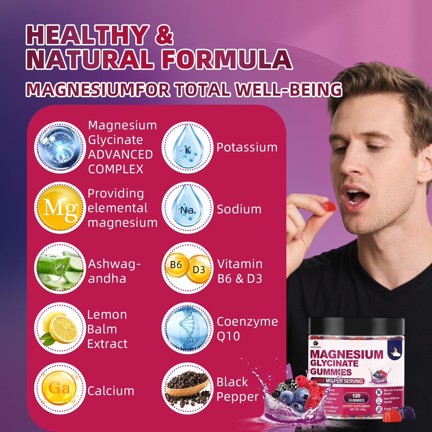 Illustration of the 14-in-1 advanced formula ingredients