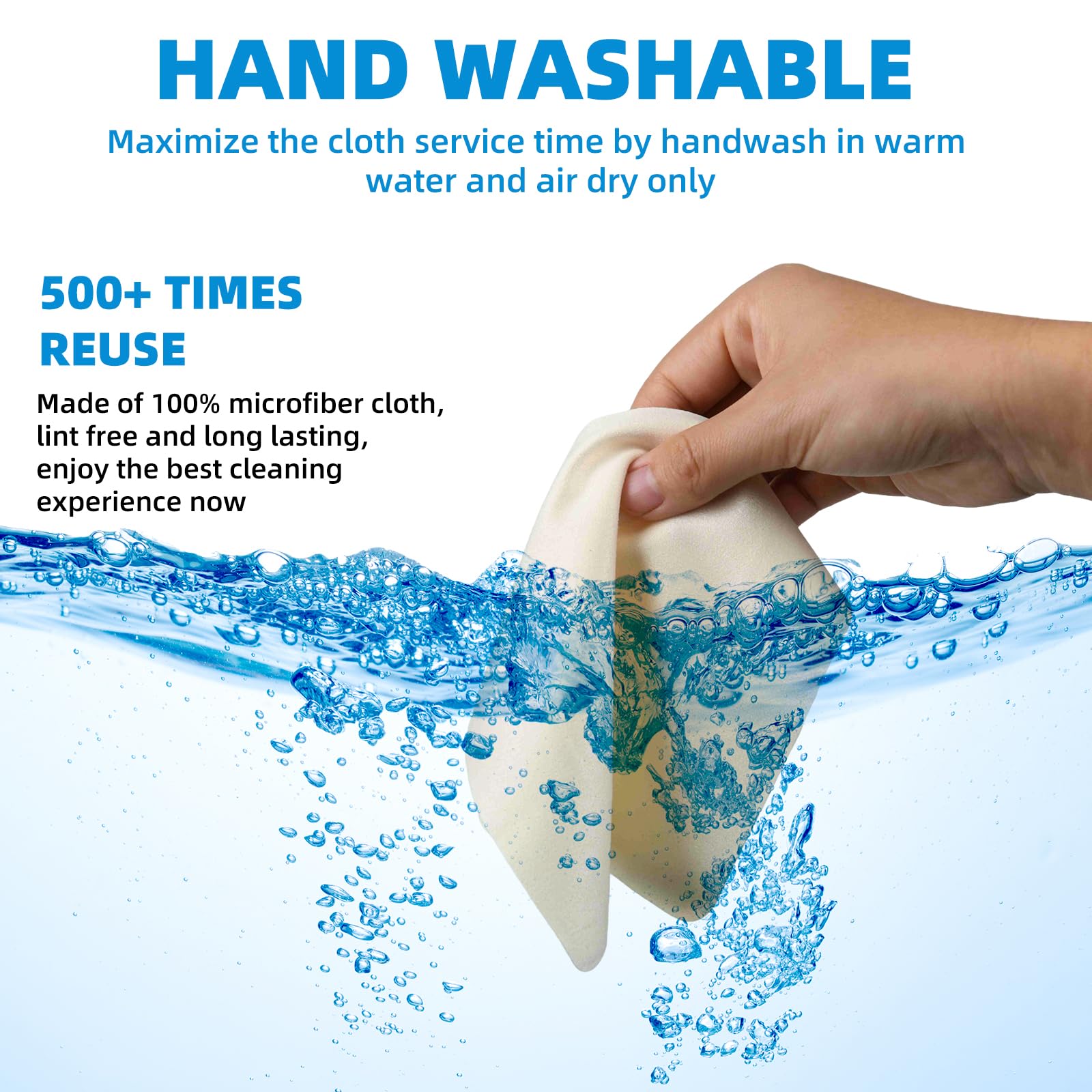 Cloths cleaning screens on a smartphone and laptop