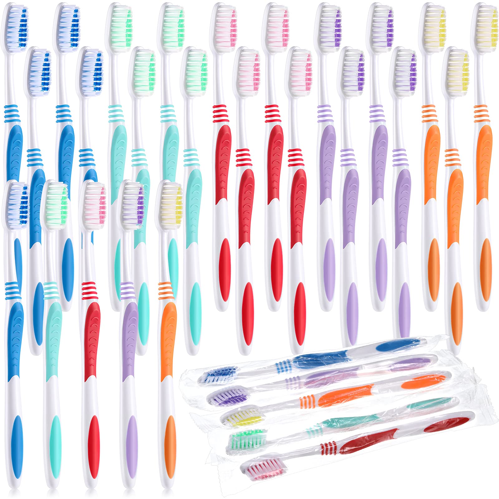 Bulk pack of 150 individually wrapped travel toothbrushes