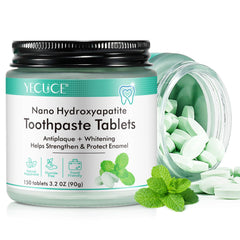 Product packaging for 150 tablets chewable toothpaste tablets