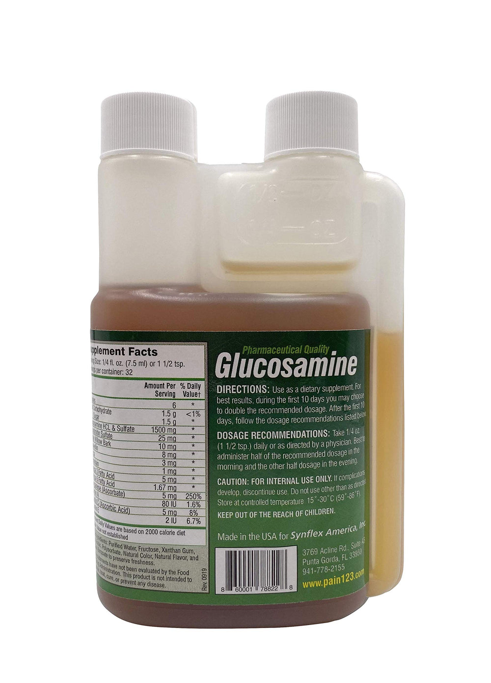 Front packaging of the orange-flavor glucosamine and chondroitin supplement