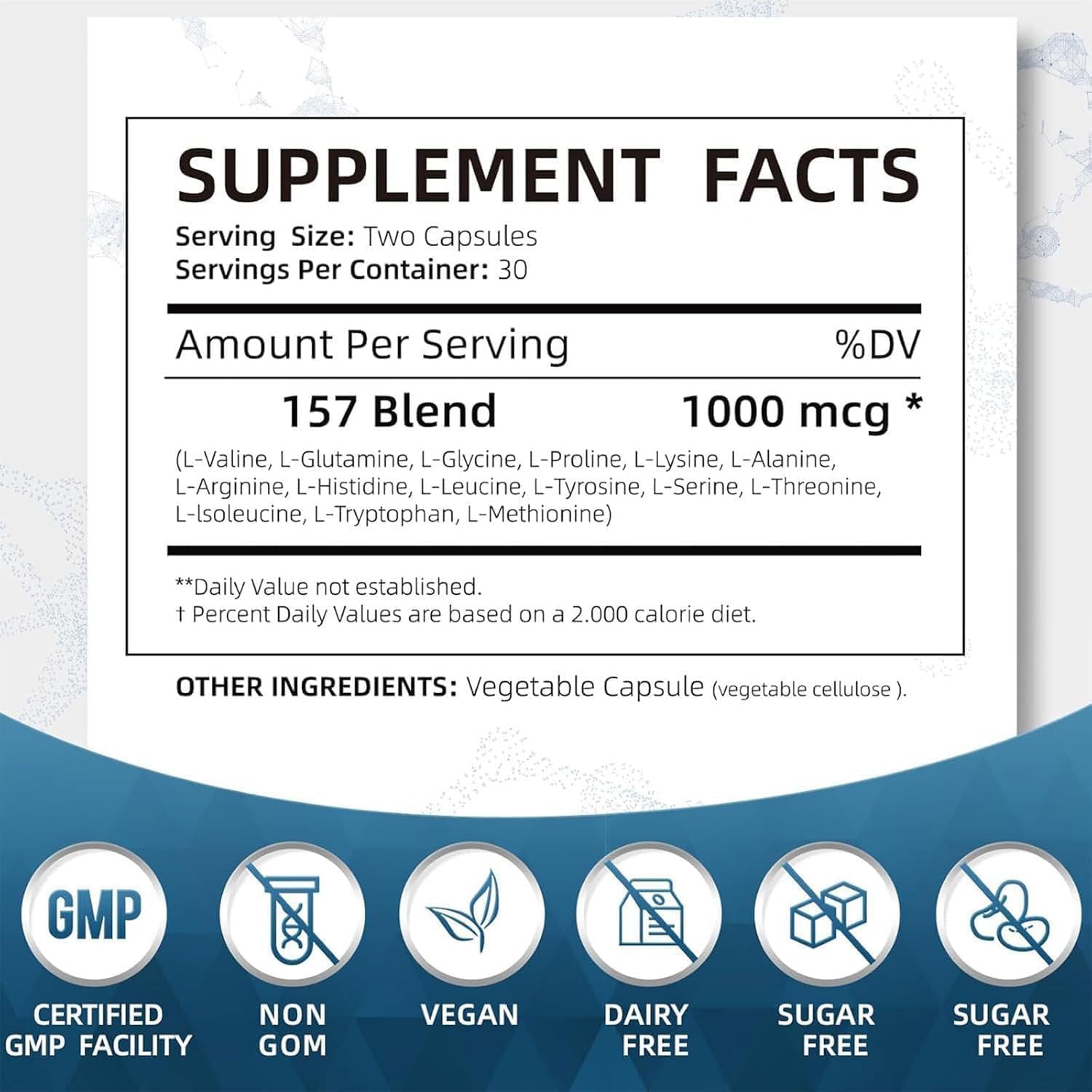 Close-up of bottle label showing Non-GMO and Gluten Free