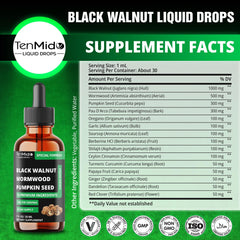 Dropper bottle highlighting wormwood and pumpkin seeds