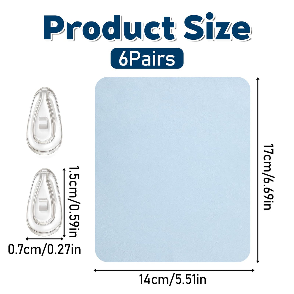 Six pairs of soft silicone nose pads for glasses