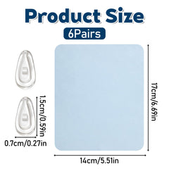 Six pairs of soft silicone nose pads for glasses