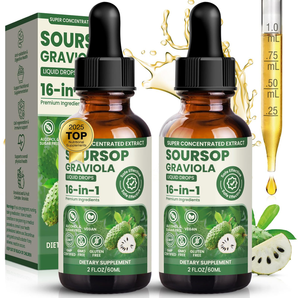 Bottle of 16-in-1 Soursop Graviola Liquid Drops 60ml