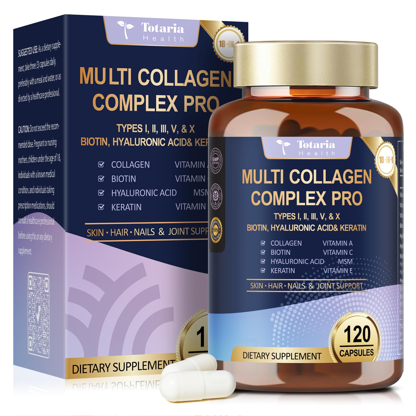 Front view of 18-in-1 Collagen Pro bottle