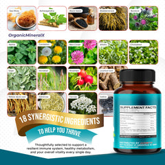 18-in-1 formula bottle highlighting comprehensive herbal complex