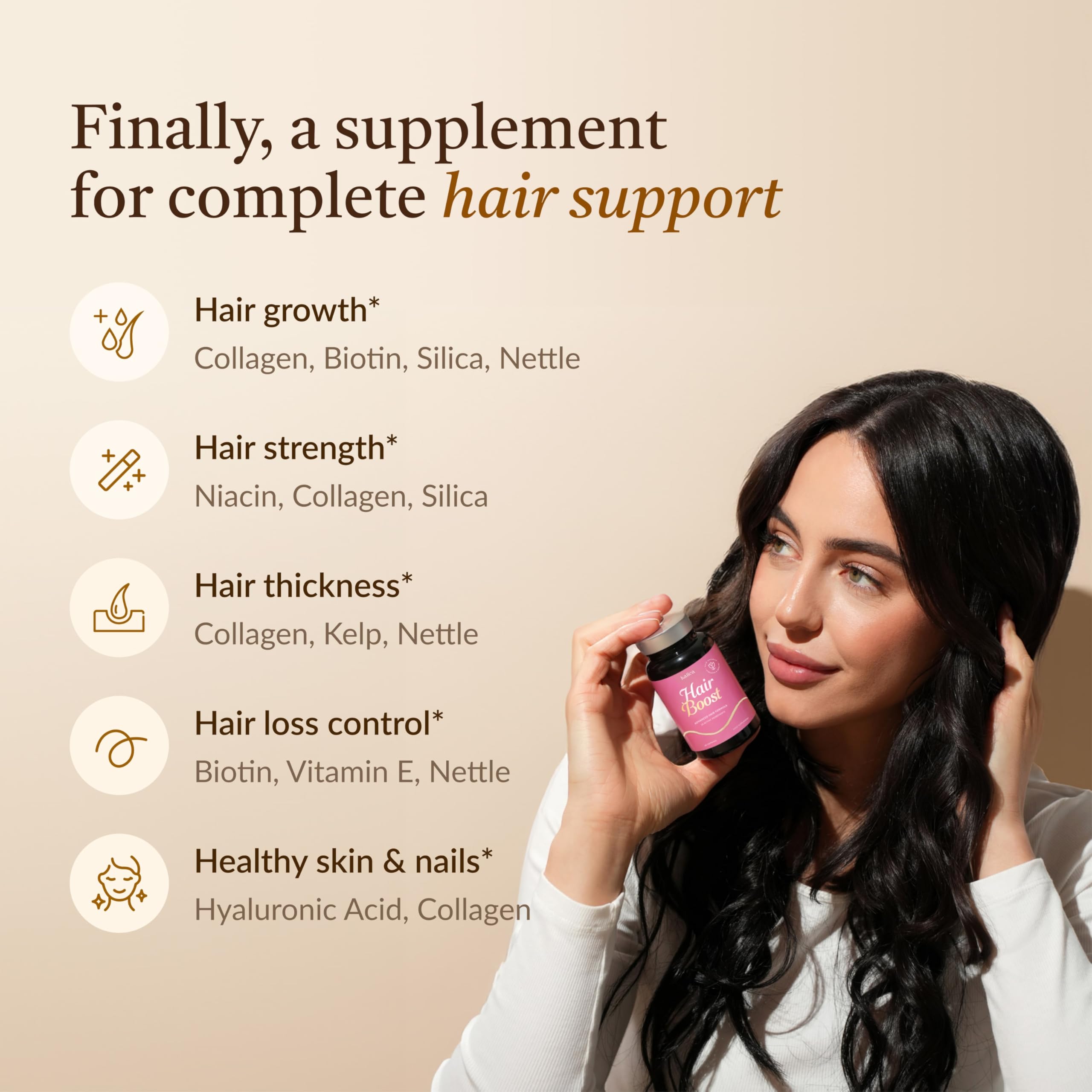 Close-up of 18-in-1 Hair Growth Supplement capsules