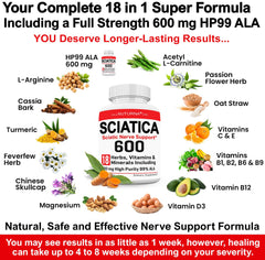 Graphic showing the 18 ingredients of the nerve support formula