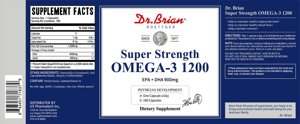 180-day supply packaging of Dr. Brian Omega-3